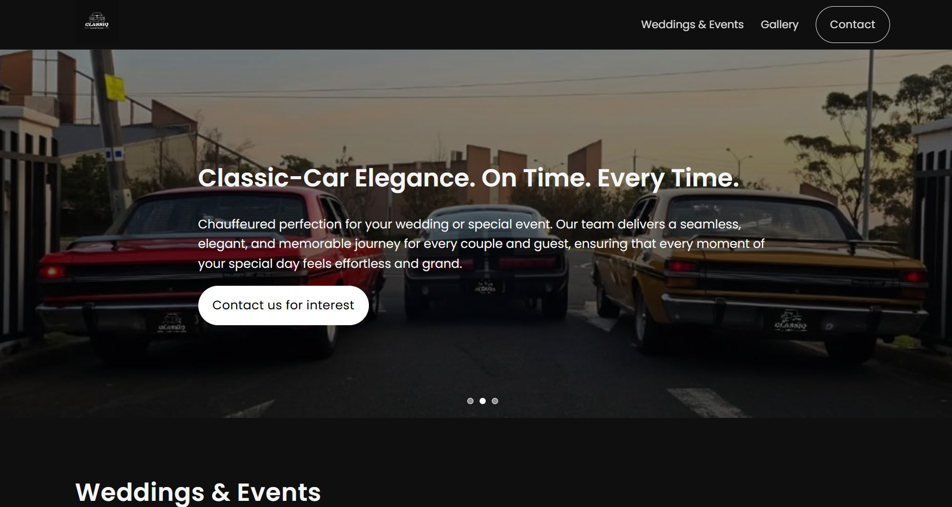 Classiq Chauffeurs — Weddings & Events